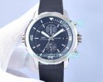 Replica IWC Aquatimer Stainless Steel Black Dial Black Rubber Watch 44MM